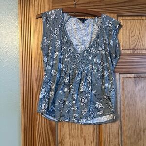 🌷Lucky Brand Blue Relaxed Pleated Blouse